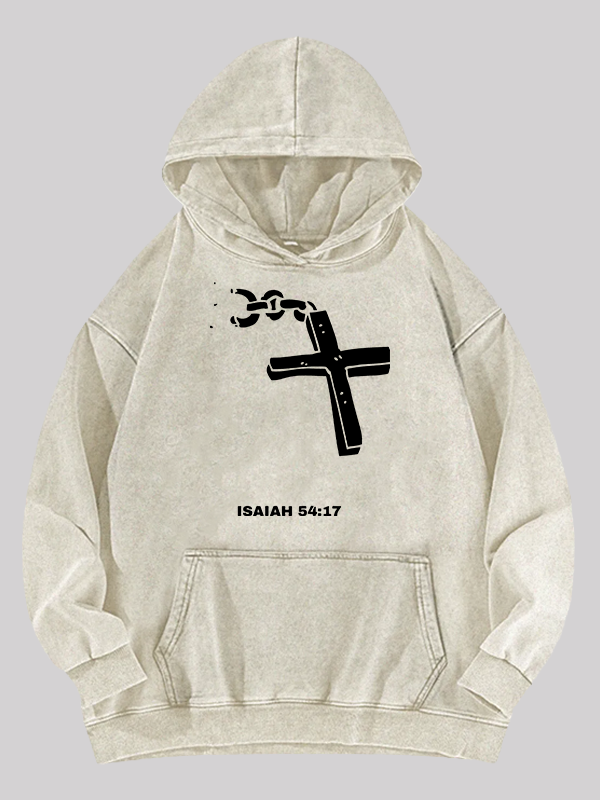 Isaiah 54:17 Jesus God Christian Washed Hoodie