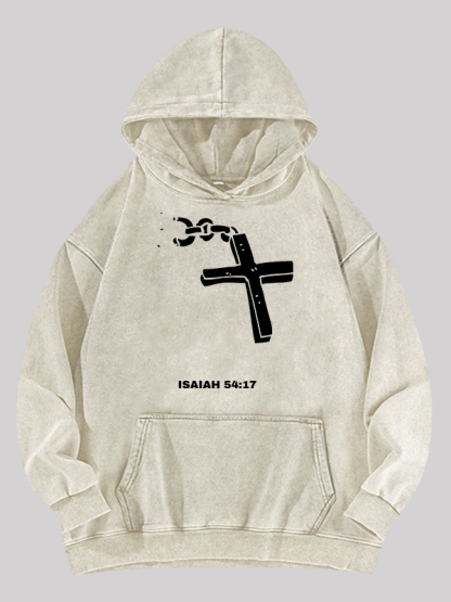Isaiah 54:17 Jesus God Christian Washed Hoodie