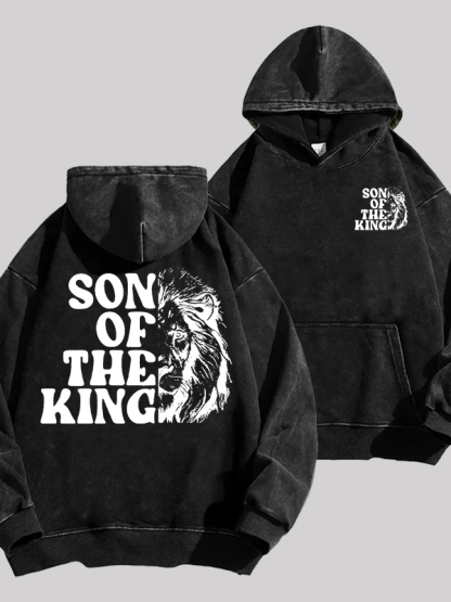 Son Of The King Jesus God Christian Washed Hoodie