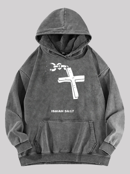 Isaiah 54:17 Jesus God Christian Washed Hoodie