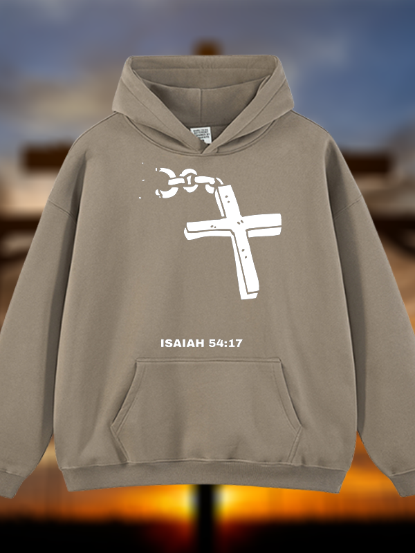 Isaiah 54:17 Jesus God Christian Plush Fleece-Lined Hoodie