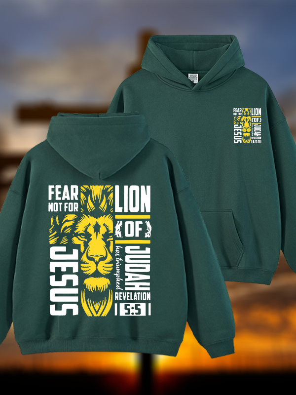 Lion Of Judah Jesus God Christian Plush Fleece-Lined Hoodie