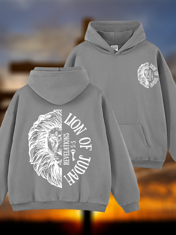 Lion Of Judah Jesus God Christian Plush Fleece-Lined Hoodie
