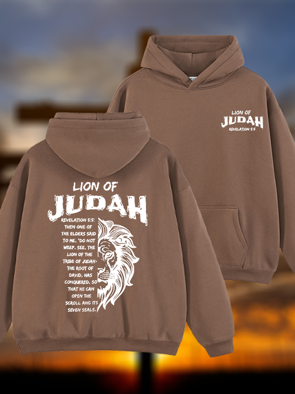 Lion Of Judan Jesus God Christian Plush Fleece-Lined Hoodie