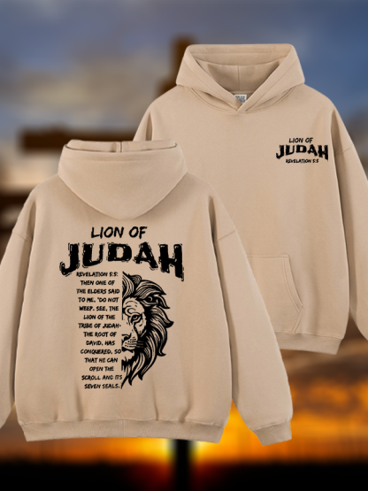 Lion Of Judan Jesus God Christian Plush Fleece-Lined Hoodie