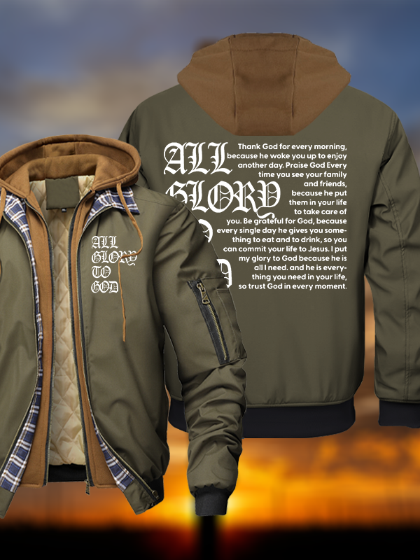 All Glory To God Warm Hooded Bomber Jacket