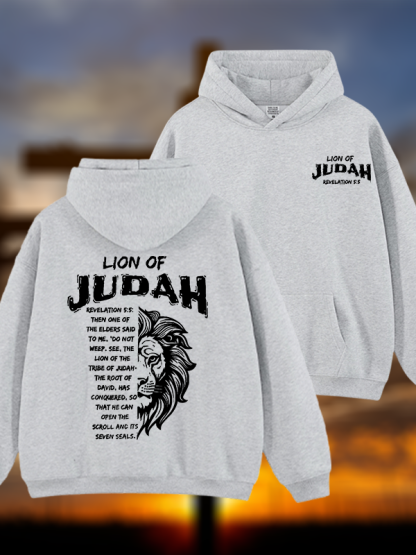 Lion Of Judan Jesus God Christian Plush Fleece-Lined Hoodie