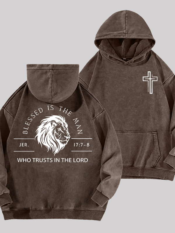 Who Trusts In The Lord Jesus God Christian Washed Hoodie