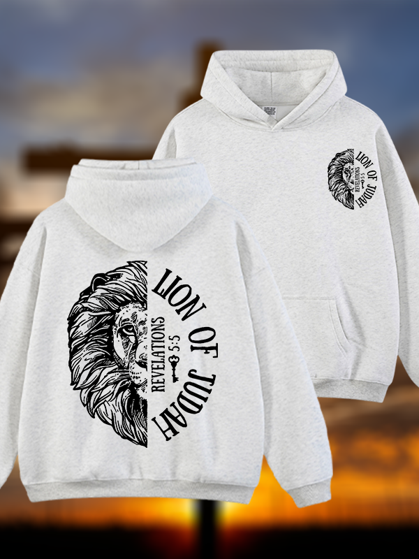 Lion Of Judah Jesus God Christian Plush Fleece-Lined Hoodie