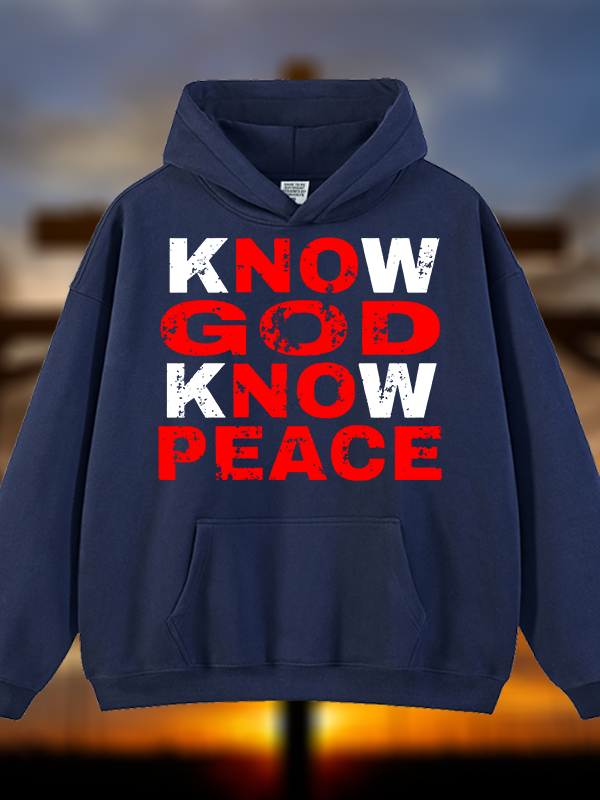 Know God Know Peace Jesus God Christian Plush Fleece-Lined Hoodie