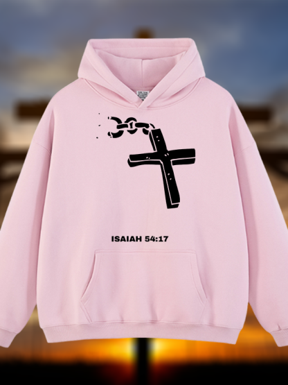 Isaiah 54:17 Jesus God Christian Plush Fleece-Lined Hoodie