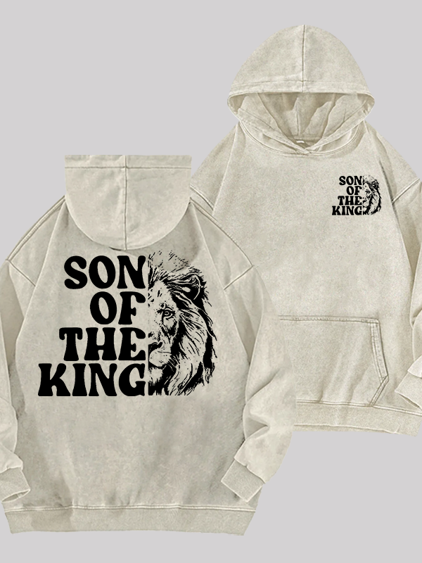 Son Of The King Jesus God Christian Washed Hoodie