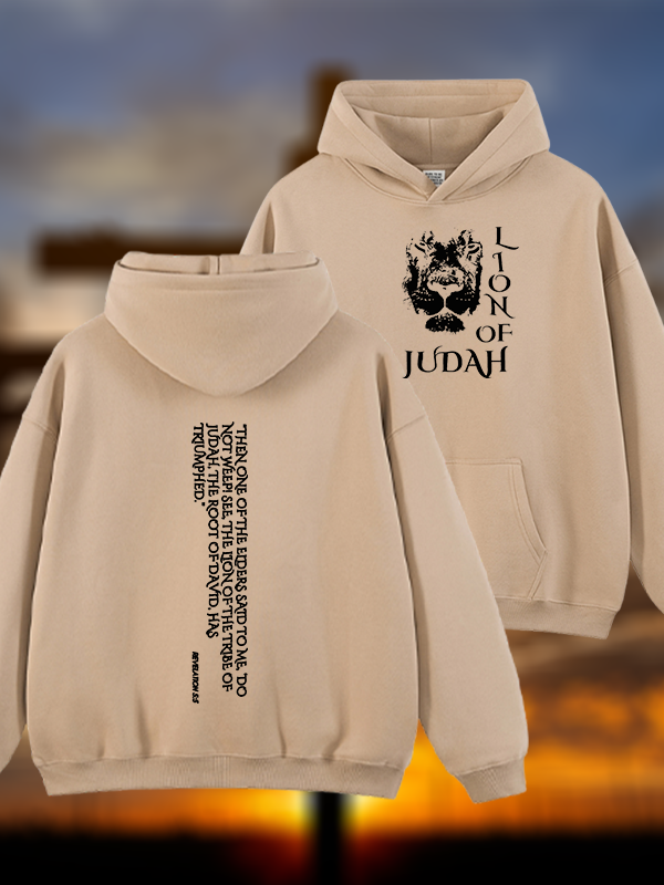 Lion Of Judan Jesus God Christian Plush Fleece-Lined Hoodie
