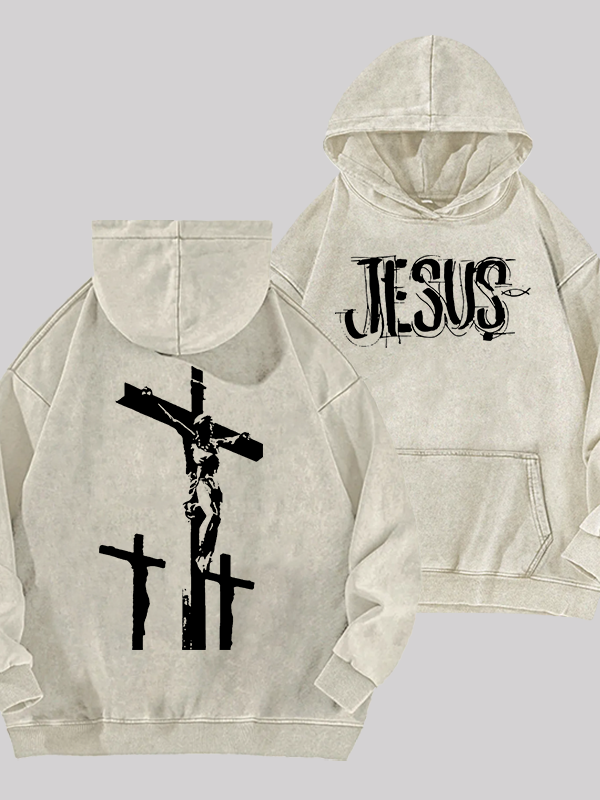 Jesus Paid It All Jesus God Christian Washed Hoodie