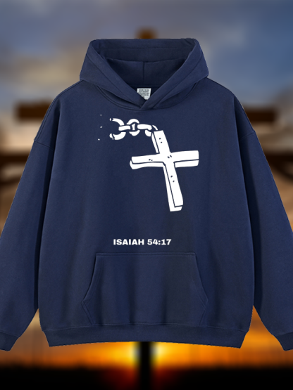 Isaiah 54:17 Jesus God Christian Plush Fleece-Lined Hoodie