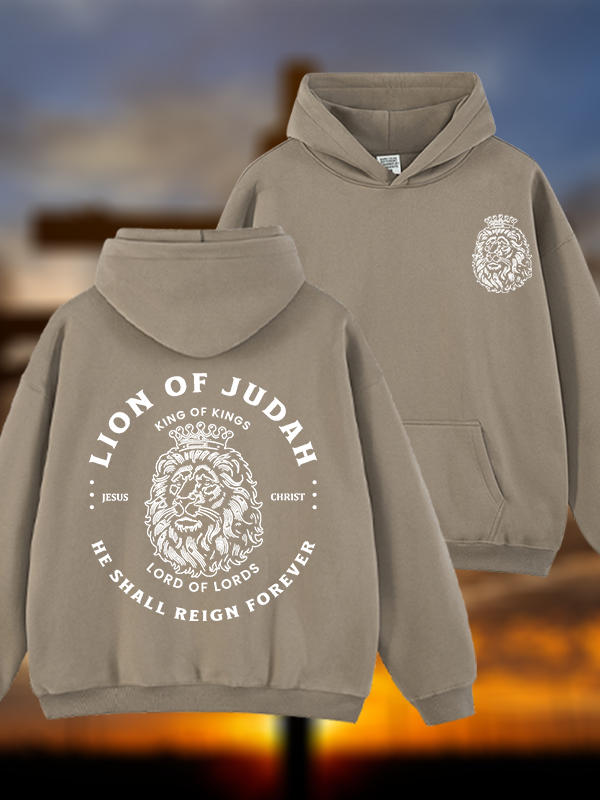 Lion Of Judah Jesus God Christian Plush Fleece-Lined Hoodie