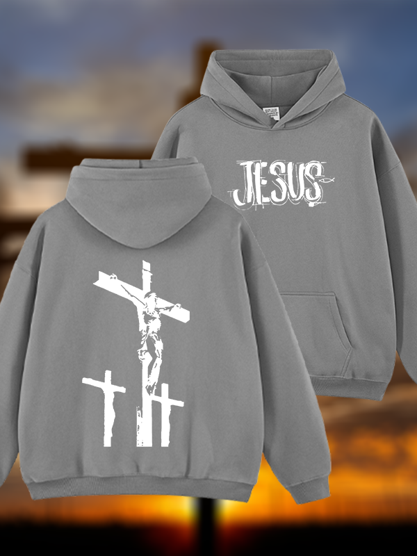 Jesus Paid It All Jesus God Christian Plush Fleece-Lined Hoodie