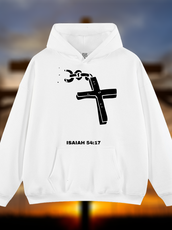 Isaiah 54:17 Jesus God Christian Plush Fleece-Lined Hoodie