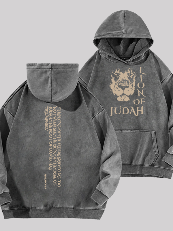 Lion Of Judan Jesus God Christian Washed Hoodie