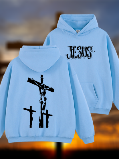 Jesus Paid It All Jesus God Christian Plush Fleece-Lined Hoodie