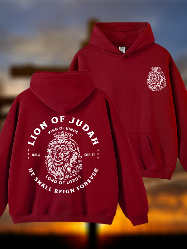 Lion Of Judah Jesus God Christian Plush Fleece-Lined Hoodie