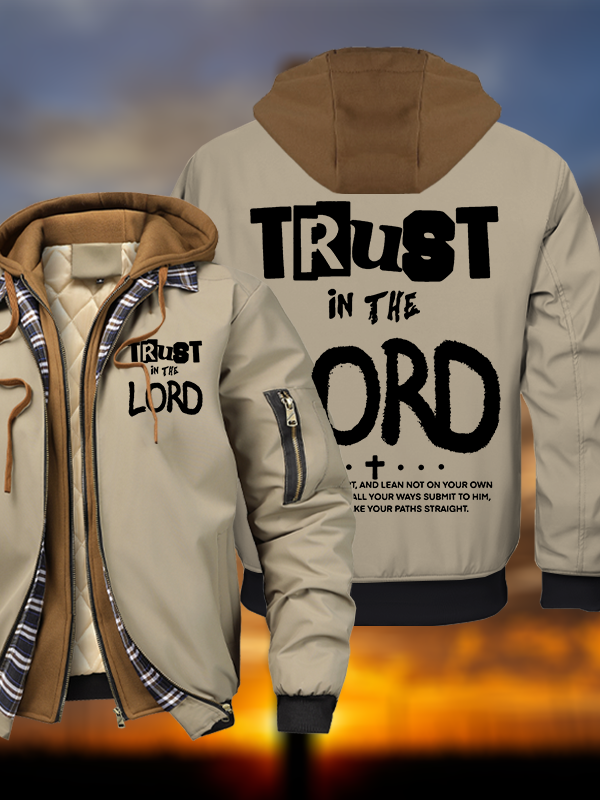 Trust In The Lord Warm Hooded Bomber Jacket