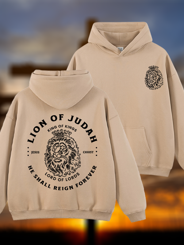 Lion Of Judah Jesus God Christian Plush Fleece-Lined Hoodie