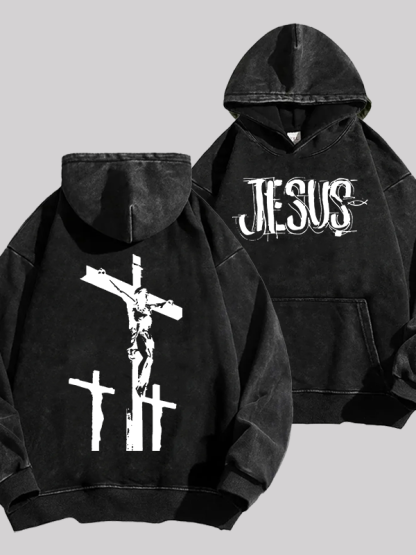 Jesus Paid It All Jesus God Christian Washed Hoodie