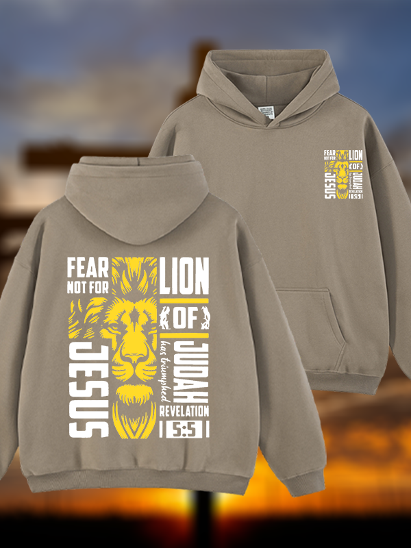 Lion Of Judah Jesus God Christian Plush Fleece-Lined Hoodie