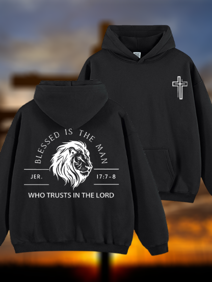 Who Trusts In The Lord Jesus God Christian Plush Fleece-Lined Hoodie