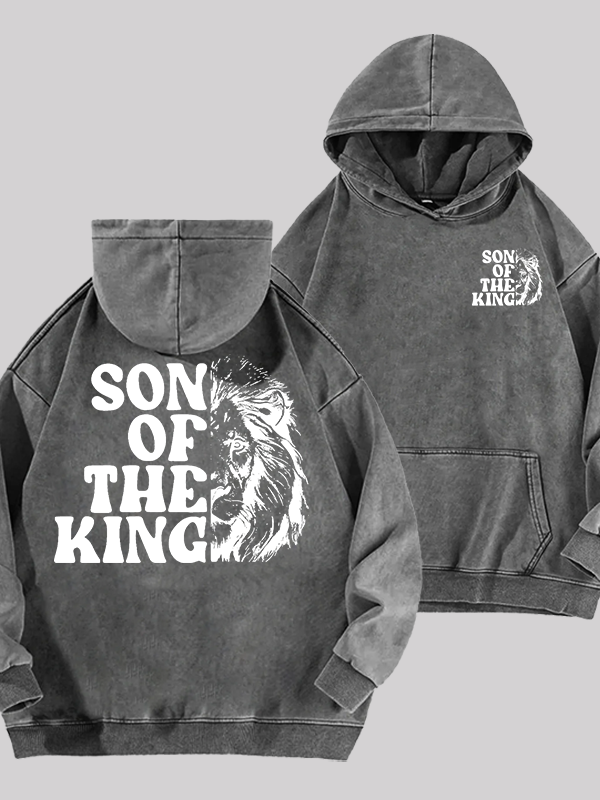 Son Of The King Jesus God Christian Washed Hoodie