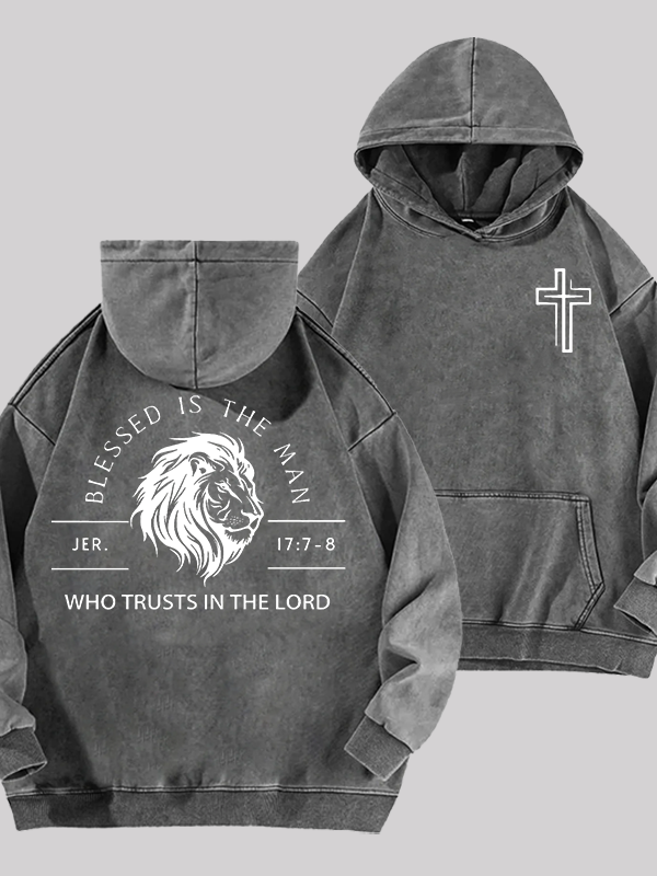 Who Trusts In The Lord Jesus God Christian Washed Hoodie