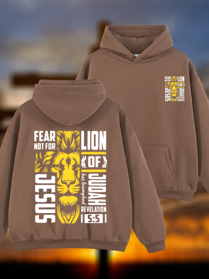 Lion Of Judah Jesus God Christian Plush Fleece-Lined Hoodie