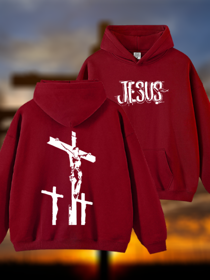 Jesus Paid It All Jesus God Christian Plush Fleece-Lined Hoodie