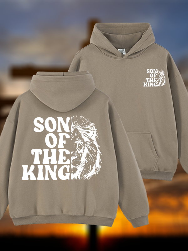 Son Of The King Jesus God Christian Plush Fleece-Lined Hoodie