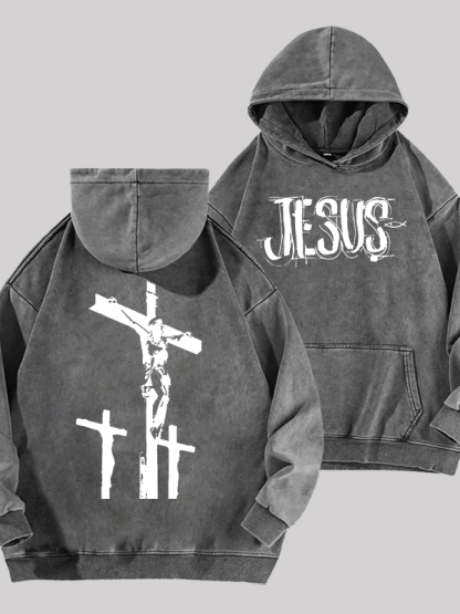 Jesus Paid It All Jesus God Christian Washed Hoodie
