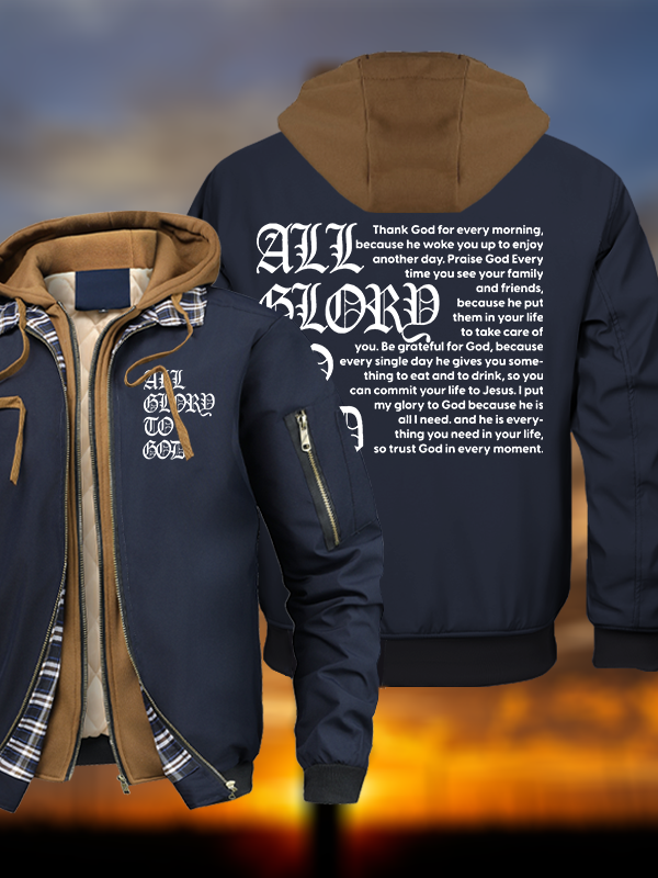 All Glory To God Warm Hooded Bomber Jacket