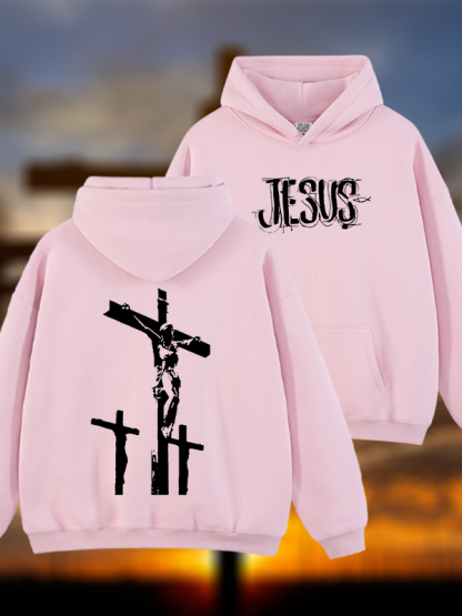 Jesus Paid It All Jesus God Christian Plush Fleece-Lined Hoodie
