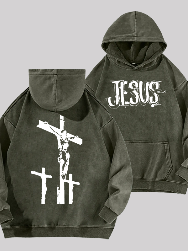 Jesus Paid It All Jesus God Christian Washed Hoodie