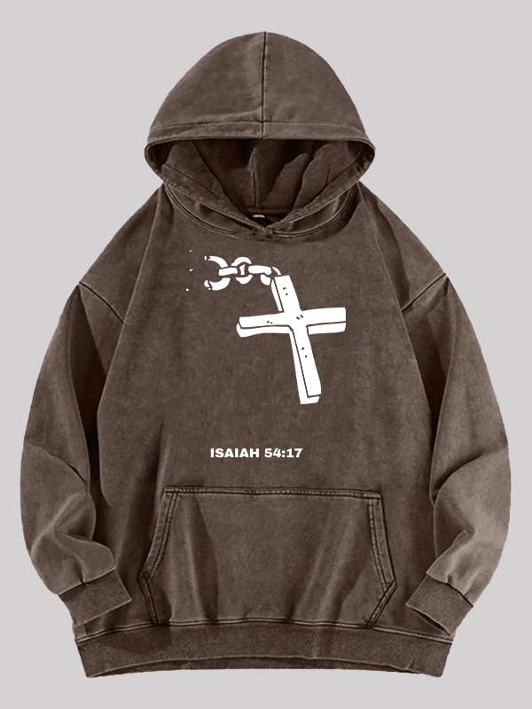 Isaiah 54:17 Jesus God Christian Washed Hoodie