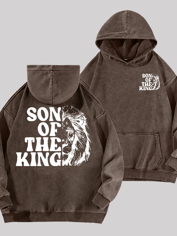 Son Of The King Jesus God Christian Washed Hoodie