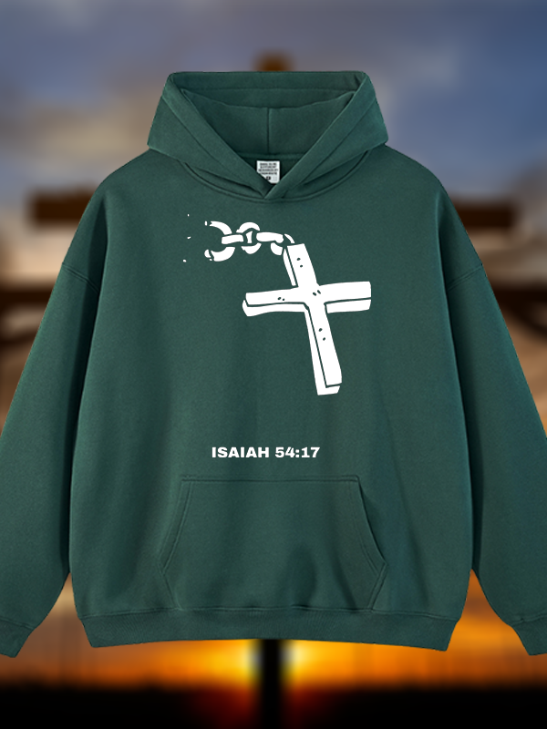 Isaiah 54:17 Jesus God Christian Plush Fleece-Lined Hoodie