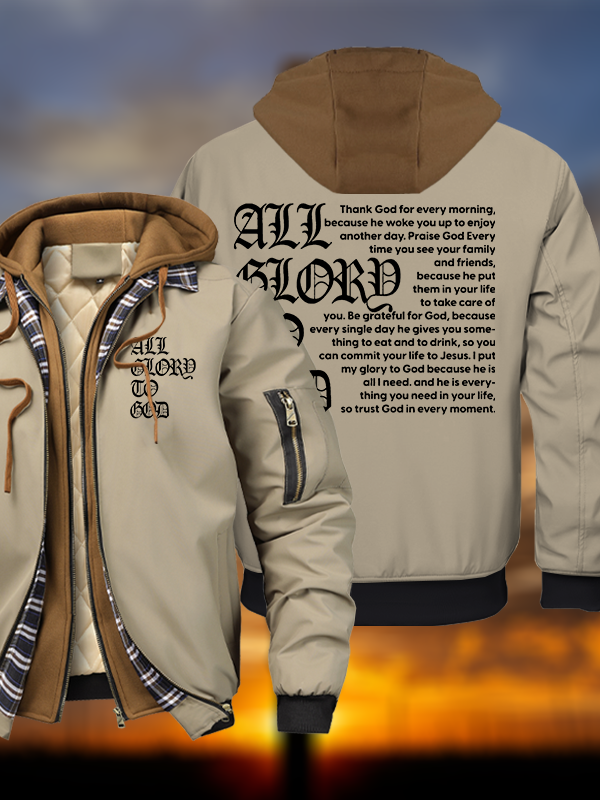 All Glory To God Warm Hooded Bomber Jacket