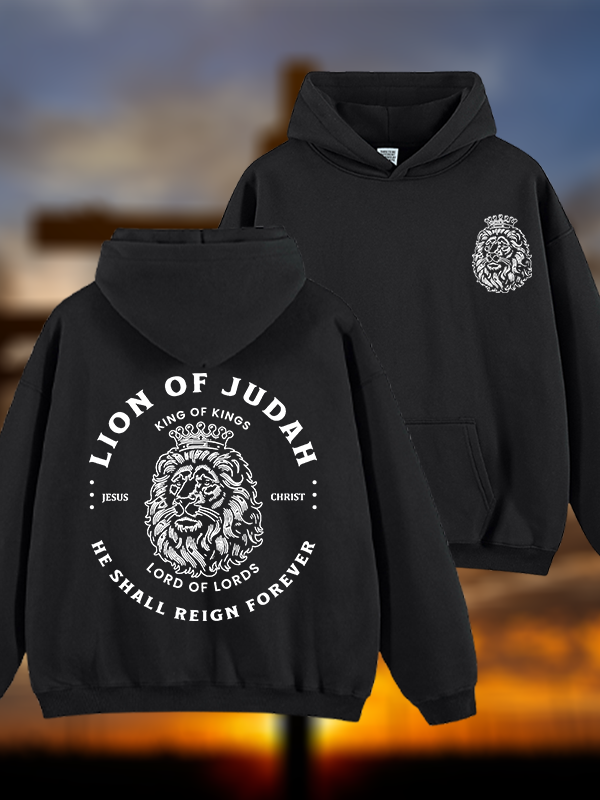 Lion Of Judah Jesus God Christian Plush Fleece-Lined Hoodie