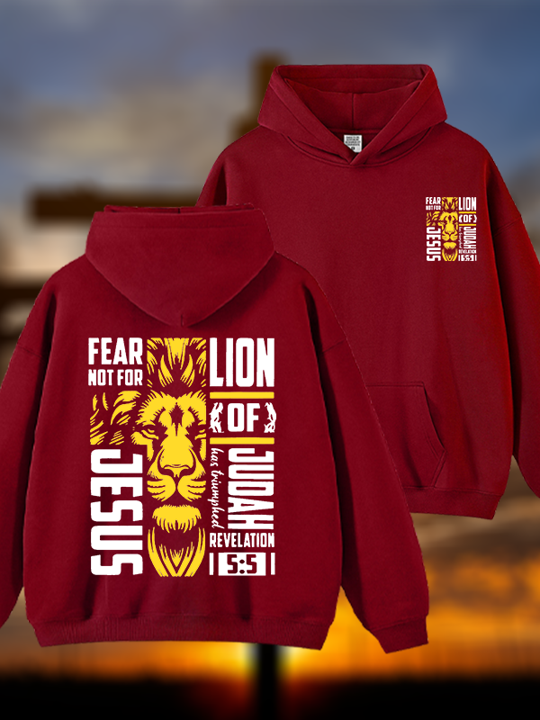 Lion Of Judah Jesus God Christian Plush Fleece-Lined Hoodie