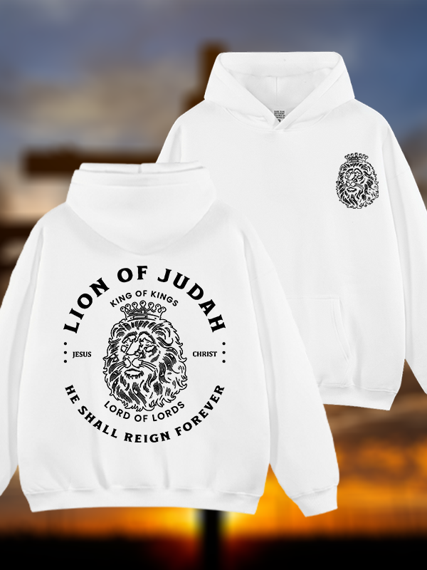 Lion Of Judah Jesus God Christian Plush Fleece-Lined Hoodie
