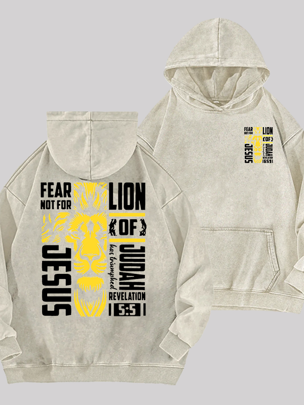 Lion Of Judah Jesus God Christian Washed Hoodie