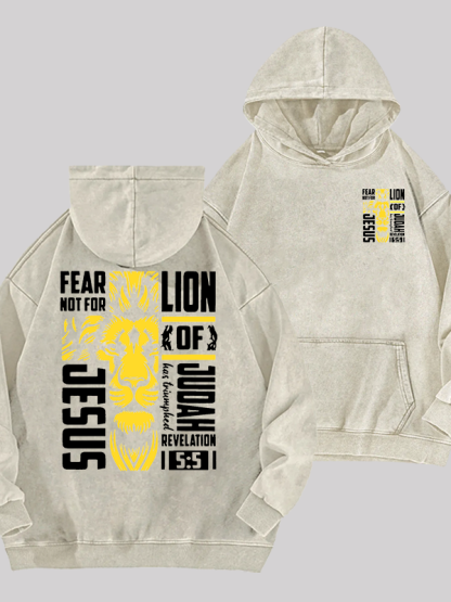 Lion Of Judah Jesus God Christian Washed Hoodie