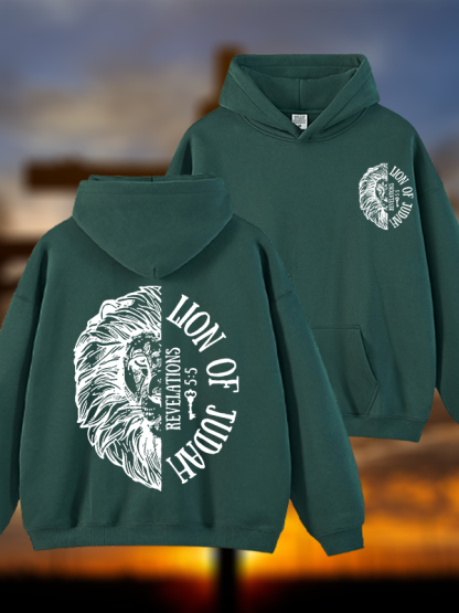 Lion Of Judah Jesus God Christian Plush Fleece-Lined Hoodie
