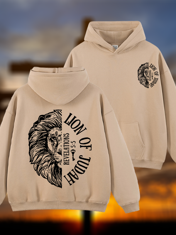 Lion Of Judah Jesus God Christian Plush Fleece-Lined Hoodie